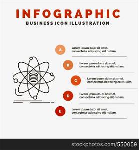 Analysis, data, information, research, science Infographics Template for Website and Presentation. Line Gray icon with Orange infographic style vector illustration. Vector EPS10 Abstract Template background