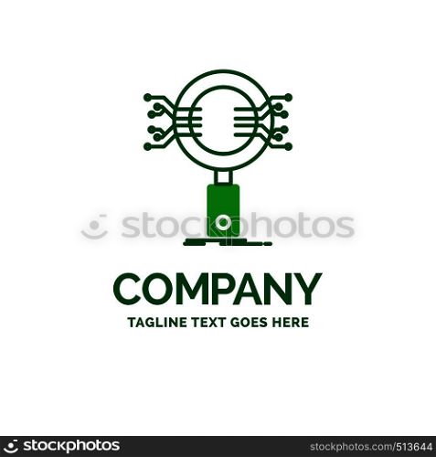 Analysis, Search, information, research, Security Flat Business Logo template. Creative Green Brand Name Design.