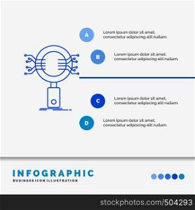 Analysis, Search, information, research, Security Infographics Template for Website and Presentation. Line Blue icon infographic style vector illustration. Vector EPS10 Abstract Template background