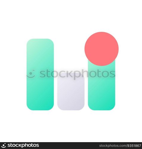 Analytic app notification pixel perfect flat gradient two-color ui icon. Online financial management. Simple filled pictogram. GUI, UX design for mobile application. Vector isolated RGB illustration. Analytic app notification pixel perfect flat gradient two-color ui icon