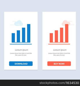 Analytic, Interface, Signal, User  Blue and Red Download and Buy Now web Widget Card Template