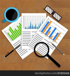 Analytics and analysis. Vector trend stock, financial graphic and diagram illustration. Analytics and analysis