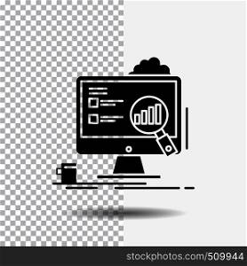 analytics, board, presentation, laptop, statistics Glyph Icon on Transparent Background. Black Icon. Vector EPS10 Abstract Template background