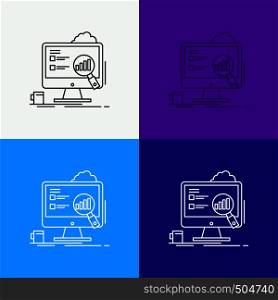 analytics, board, presentation, laptop, statistics Icon Over Various Background. Line style design, designed for web and app. Eps 10 vector illustration. Vector EPS10 Abstract Template background