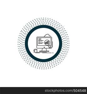 analytics, board, presentation, laptop, statistics Line Icon. Vector isolated illustration. Vector EPS10 Abstract Template background