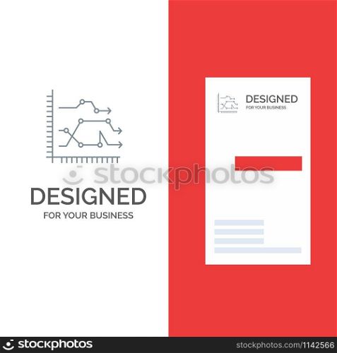 Analytics, Business, Chart, Diagram, Graph, Trends Grey Logo Design and Business Card Template