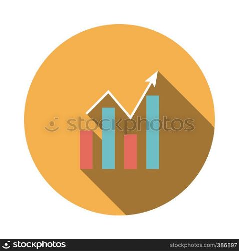 Analytics chart icon. Flat color design. Vector illustration.