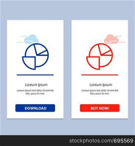Analytics, Chart, Pie, Graph Blue and Red Download and Buy Now web Widget Card Template