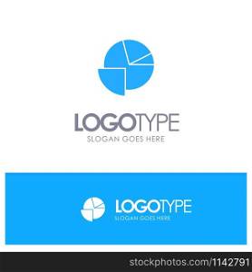 Analytics, Chart, Pie, Graph Blue Solid Logo with place for tagline