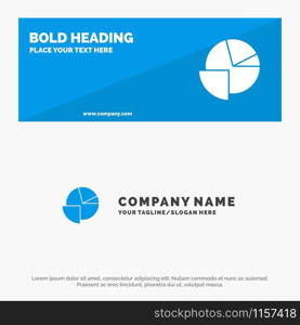 Analytics, Chart, Pie, Graph SOlid Icon Website Banner and Business Logo Template