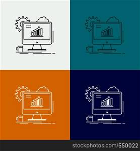 Analytics, chart, seo, web, Setting Icon Over Various Background. Line style design, designed for web and app. Eps 10 vector illustration. Vector EPS10 Abstract Template background
