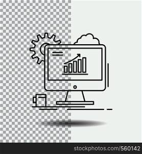 Analytics, chart, seo, web, Setting Line Icon on Transparent Background. Black Icon Vector Illustration. Vector EPS10 Abstract Template background