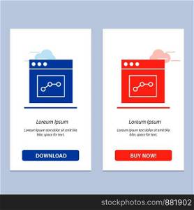 Analytics, Communication, Interface, User Blue and Red Download and Buy Now web Widget Card Template