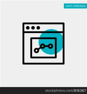Analytics, Communication, Interface, User turquoise highlight circle point Vector icon