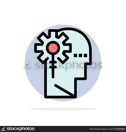 Analytics, Critical, Human, Information, Processing Abstract Circle Background Flat color Icon