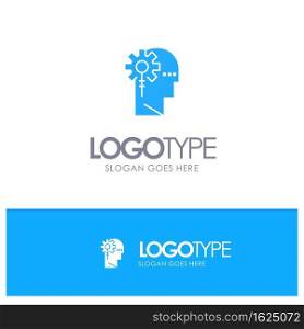 Analytics, Critical, Human, Information, Processing Blue Solid Logo with place for tagline