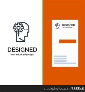 Analytics, Critical, Human, Information, Processing Grey Logo Design and Business Card Template