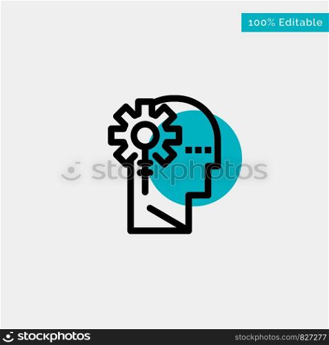 Analytics, Critical, Human, Information, Processing turquoise highlight circle point Vector icon