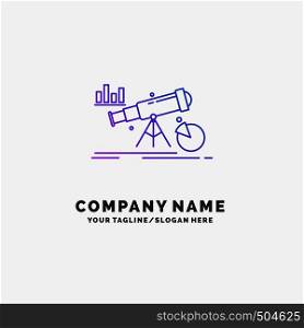 Analytics, finance, forecast, market, prediction Purple Business Logo Template. Place for Tagline. Vector EPS10 Abstract Template background