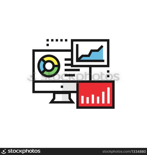 Analytics flat icon. Chart Data Analytics. Vector EPS 10