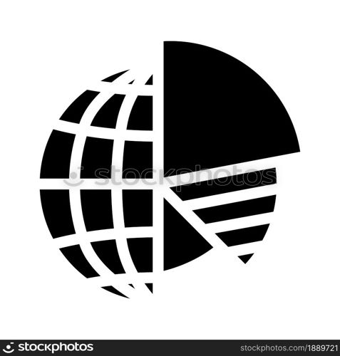analytics globalization glyph icon vector. analytics globalization sign. isolated contour symbol black illustration. analytics globalization glyph icon vector illustration