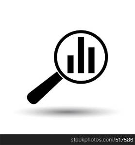 Analytics Icon. Black on White Background With Shadow. Vector Illustration.