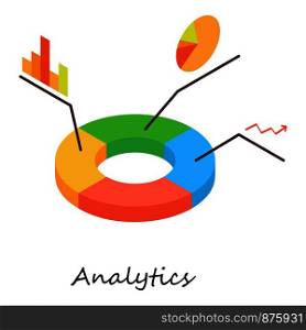 Analytics icon. Isometric illustration of analytics vector icon for web. Analytics icon, isometric 3d style