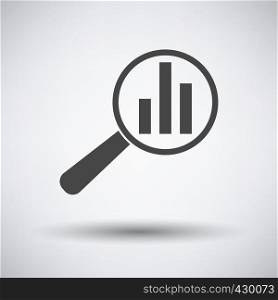 Analytics Icon on gray background, round shadow. Vector illustration.