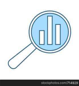 Analytics Icon. Thin Line With Blue Fill Design. Vector Illustration.