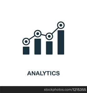 Analytics icon vector illustration. Creative sign from seo and development icons collection. Filled flat Analytics icon for computer and mobile. Symbol, logo vector graphics.. Analytics vector icon symbol. Creative sign from seo and development icons collection. Filled flat Analytics icon for computer and mobile