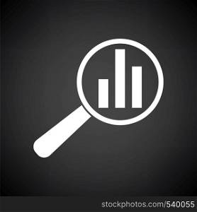 Analytics Icon. White on Black Background. Vector Illustration.