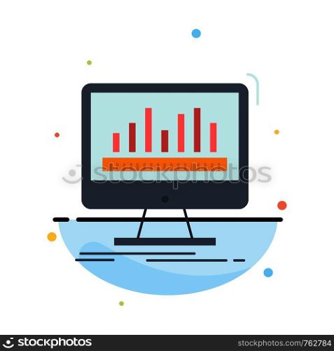 analytics, processing, dashboard, data, stats Flat Color Icon Vector