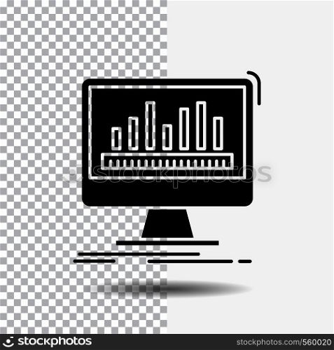 analytics, processing, dashboard, data, stats Glyph Icon on Transparent Background. Black Icon. Vector EPS10 Abstract Template background