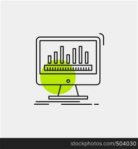 analytics, processing, dashboard, data, stats Line Icon. Vector EPS10 Abstract Template background