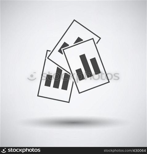 Analytics Sheets Icon on gray background, round shadow. Vector illustration.