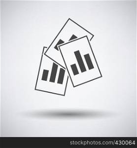 Analytics Sheets Icon on gray background, round shadow. Vector illustration.