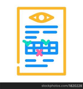 anamnesis ophthalmology color icon vector. anamnesis ophthalmology sign. isolated symbol illustration. anamnesis ophthalmology color icon vector illustration