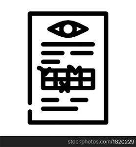anamnesis ophthalmology line icon vector. anamnesis ophthalmology sign. isolated contour symbol black illustration. anamnesis ophthalmology line icon vector illustration
