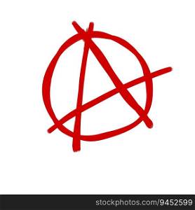 Anarchy. Letter A in the circle. Symbol of chaos and rebellion. Red brush icon.. Anarchy. Letter A in the circle.