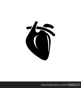 Anatomical Heart, Muscular Humans and Animals Organ. Flat Vector Icon illustration. Simple black symbol on white background. Anatomical Heart, Organ sign design template for web and mobile UI element. Anatomical Heart, Muscular Humans and Animals Organ. Flat Vector Icon illustration. Simple black symbol on white background. Anatomical Heart, Organ sign design template for web and mobile UI element.