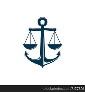 Anchor and Scale of Justice Logo Template Illustration Design. Vector EPS 10.