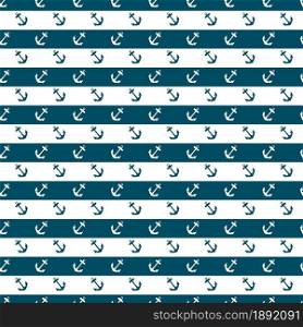 Anchor fish seamless pattern. Yacht theme. Sport concept. Vector illustration.