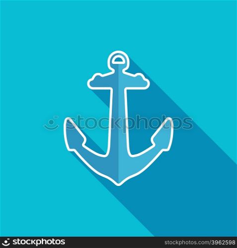 Anchor flat icon. Old sea anchor symbol. Vector illustration. Anchor flat icon