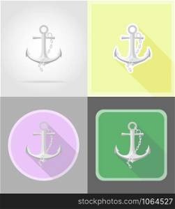 anchor flat icons vector illustration isolated on background
