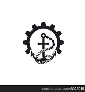 Anchor gear icon vector illustration design template