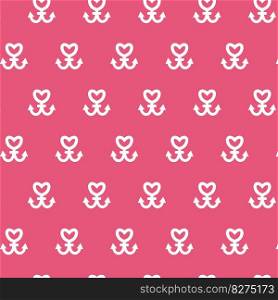 anchor heart pattern. Vector illustration. pink color. anchor heart pattern. Vector illustration.