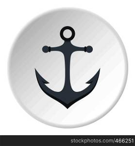 Anchor icon in flat circle isolated on white background vector illustration for web. Anchor icon circle