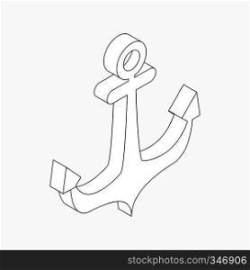 Anchor icon in isometric 3d style isolated on white background. Anchor icon, isometric 3d style
