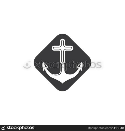 Anchor icon Logo vector illustration design