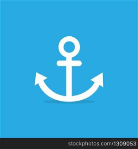 Anchor icon on blue background. Vector EPS 10